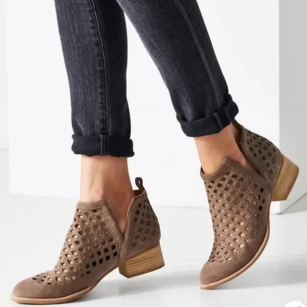 Jeffrey Campbell Taupe Cutout Ankle Booties